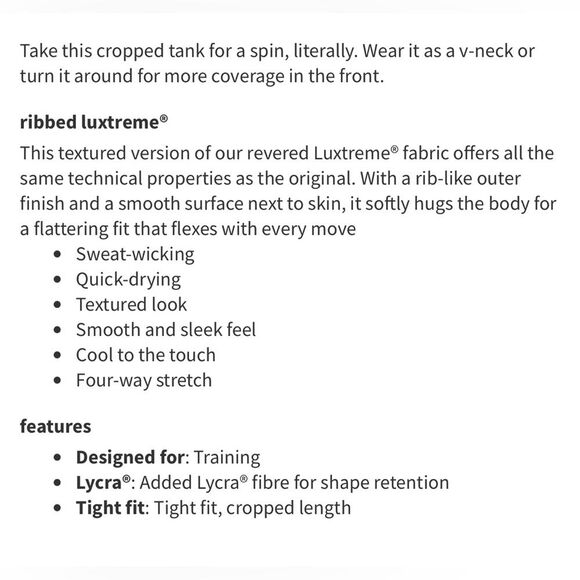 Lululemon Women’s 8 Power Pivot Ribbed Tank Top
Highlight Yellow Reversible Crop - Picture 5 of 7